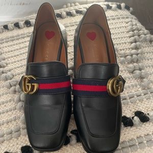 Gucci pearl heel loafers size 38